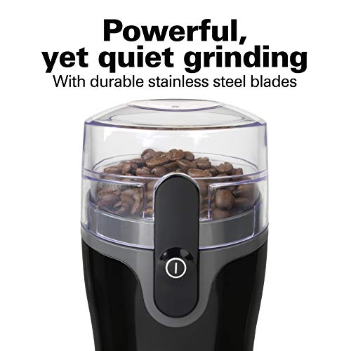 Hamilton Beach Fresh Grind Electric Coffee Grinder for Beans, Spices and More, Stainless Steel Blades, Removable Chamber, Makes up to 12 Cups, Black